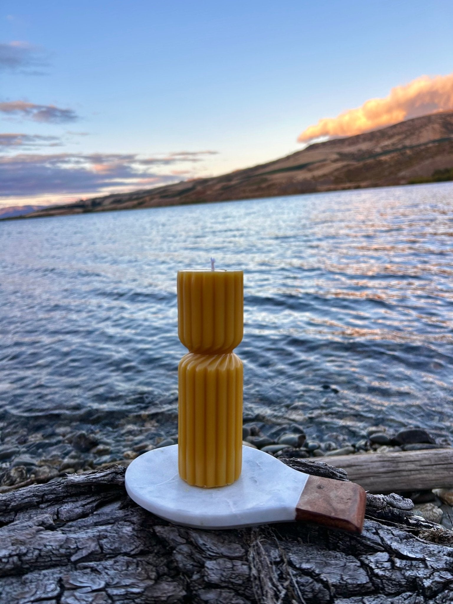 Apollo Pedestal 100% Beeswax Candle - Queen B Candles NZ