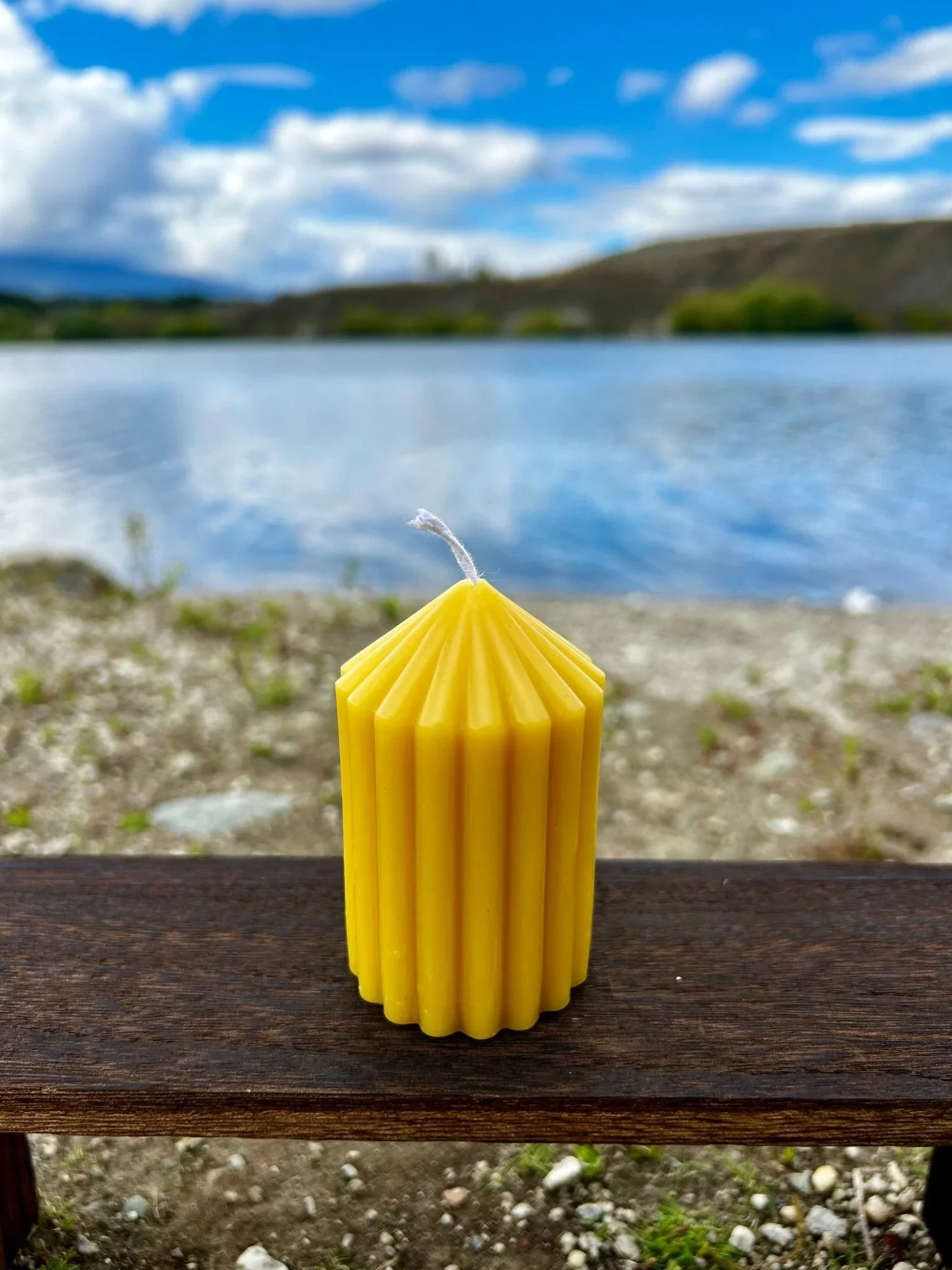 Enhance your home with the Golden Column beeswax candle, a tall and elegant sculptural piece handcrafted from 100% pure, ethically sourced New Zealand beeswax. Designed to burn cleanly and slowly, it releases a naturally soft honey aroma with no added fragrances, dyes, or toxins.

Available in four sizes — Small, Small Tall, Medium, and Large — the Golden Column candle suits a variety of spaces and styling needs. Whether used as a subtle accent or a striking centrepiece, its fluted column design and warm go