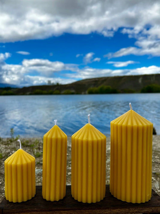 Golden Column 100% Beeswax Candles - Queen B Candles NZ